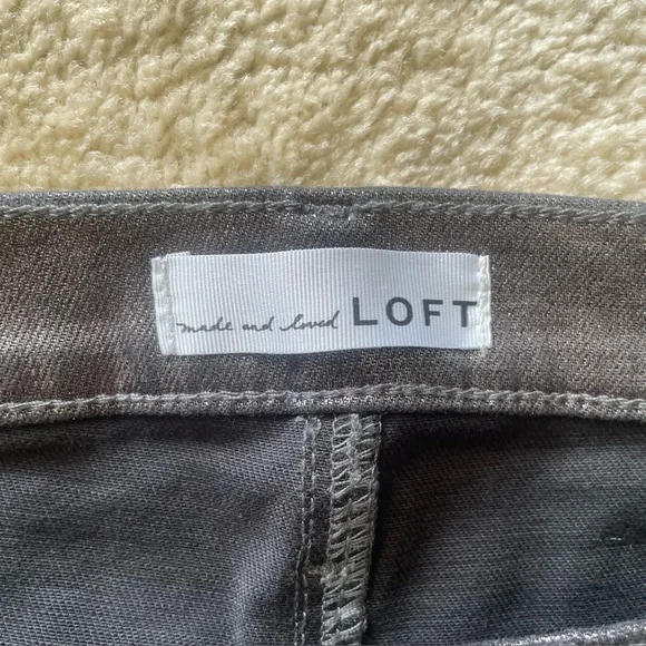 LOFT The Skinny Pewter Coated Jeans Size 2/26 - Picture 6 of 8